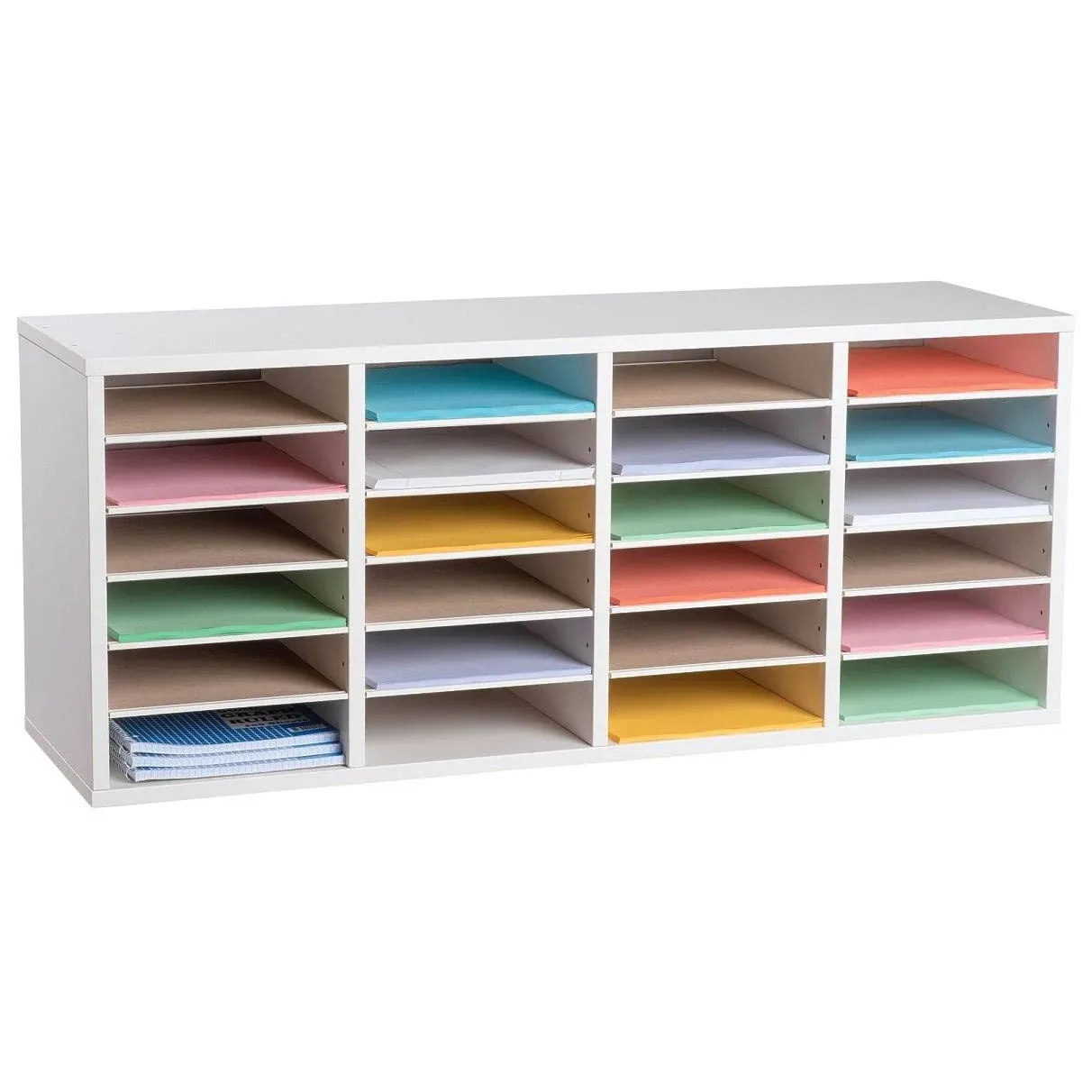 Adir Wooden Literature Organizer Sorter - Stackable Mail Craft Paper Storage 