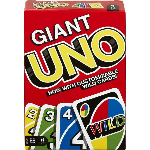 Mattel Games \u200bGiant UNO Card Game for Kids, Adults &amp; Family Night, Oversized Car