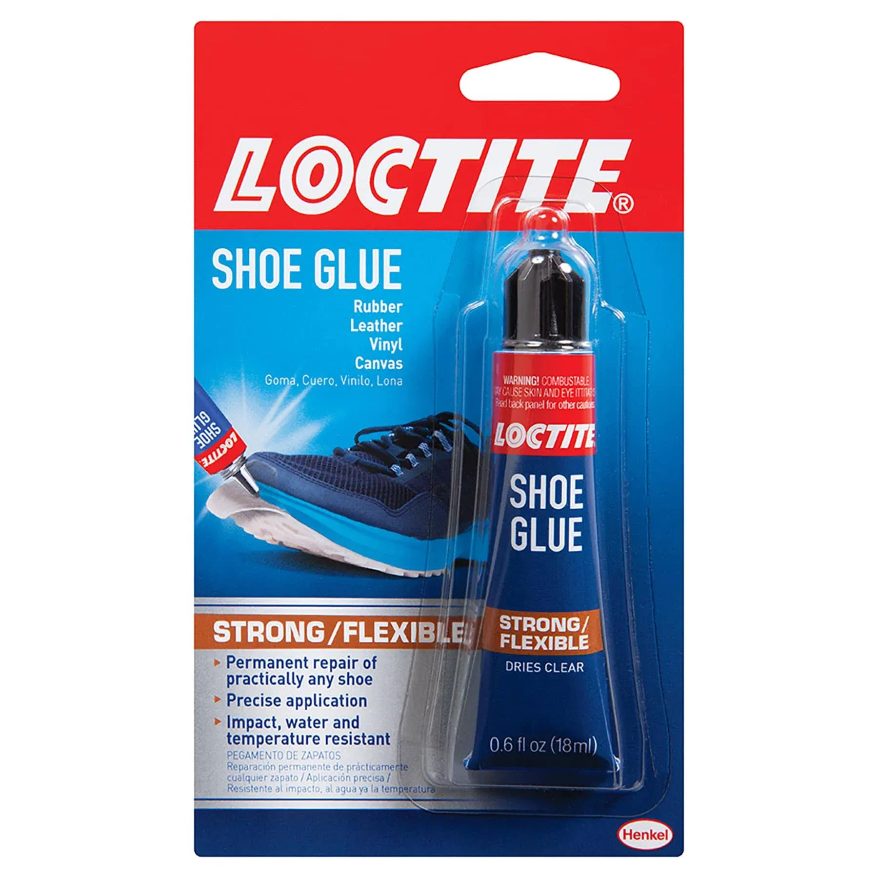 Shoe Glue 0.6 Oz. Flexible Adhesive Clear Tube (Each)