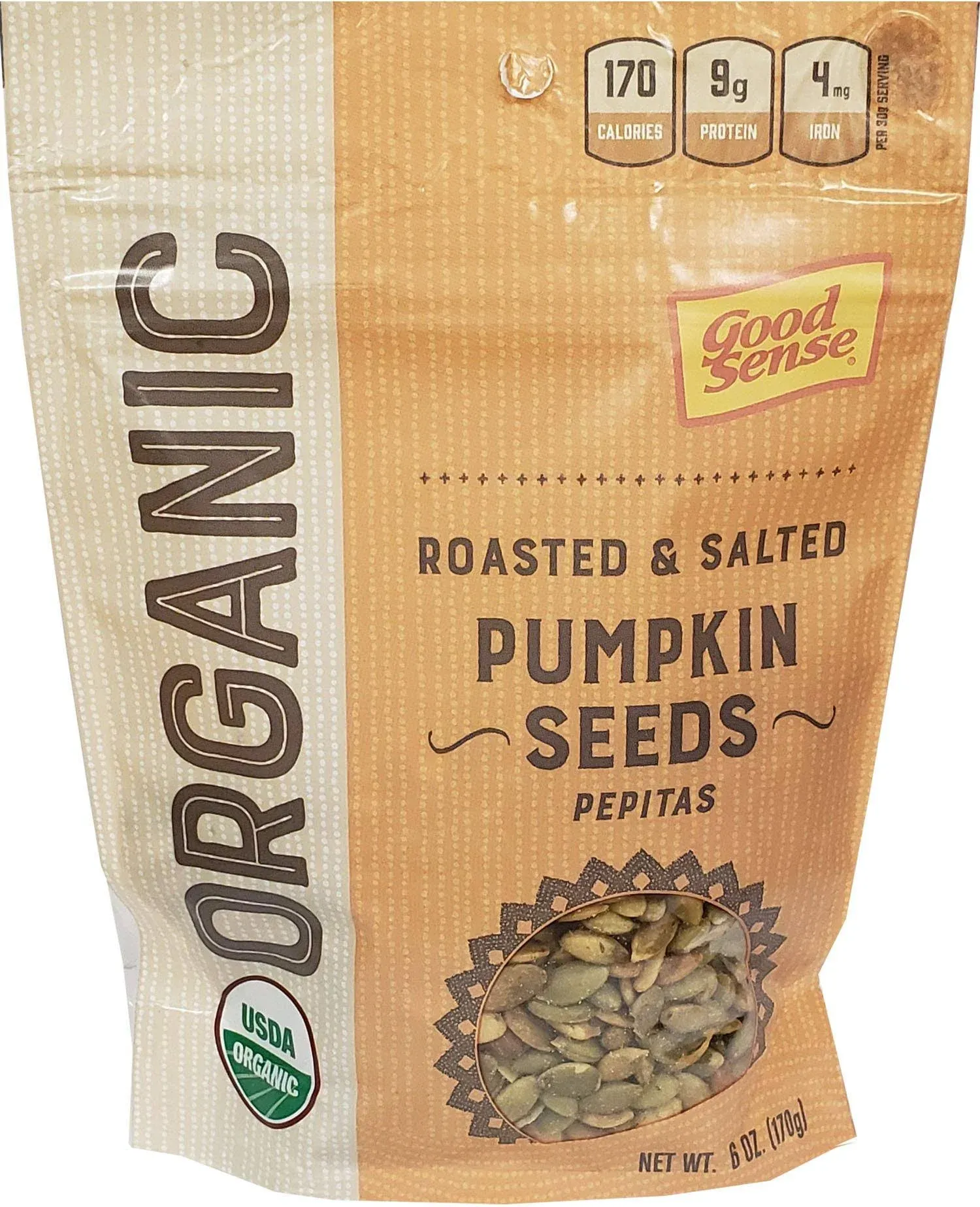 Good Sense Roasted Salted Organic Pumpkin Seeds