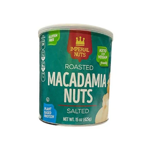 Imperial Nuts - Macadamia Nuts Roasted Salted 15 oz Resealable Can | Gluten Free ...