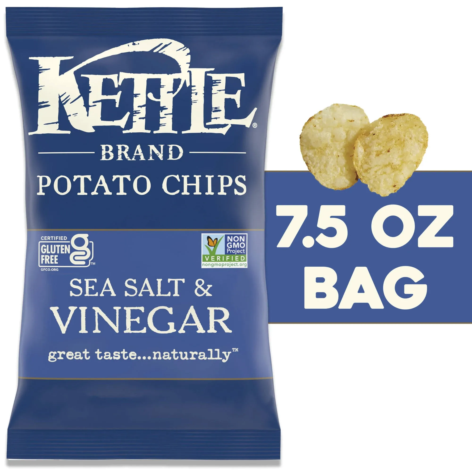 Kettle Brand Sea Salt and Vinegar Kettle Potato Chips - 7.5 Oz