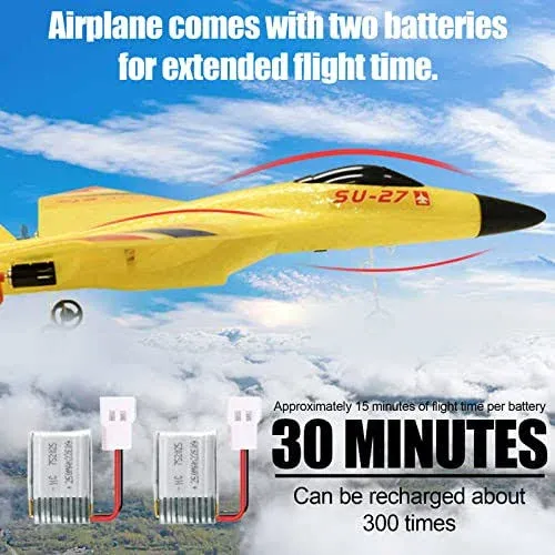 OUSEXI Remote Control Airplane for Boys Girls, Yellow RC Airplane Comes with ...