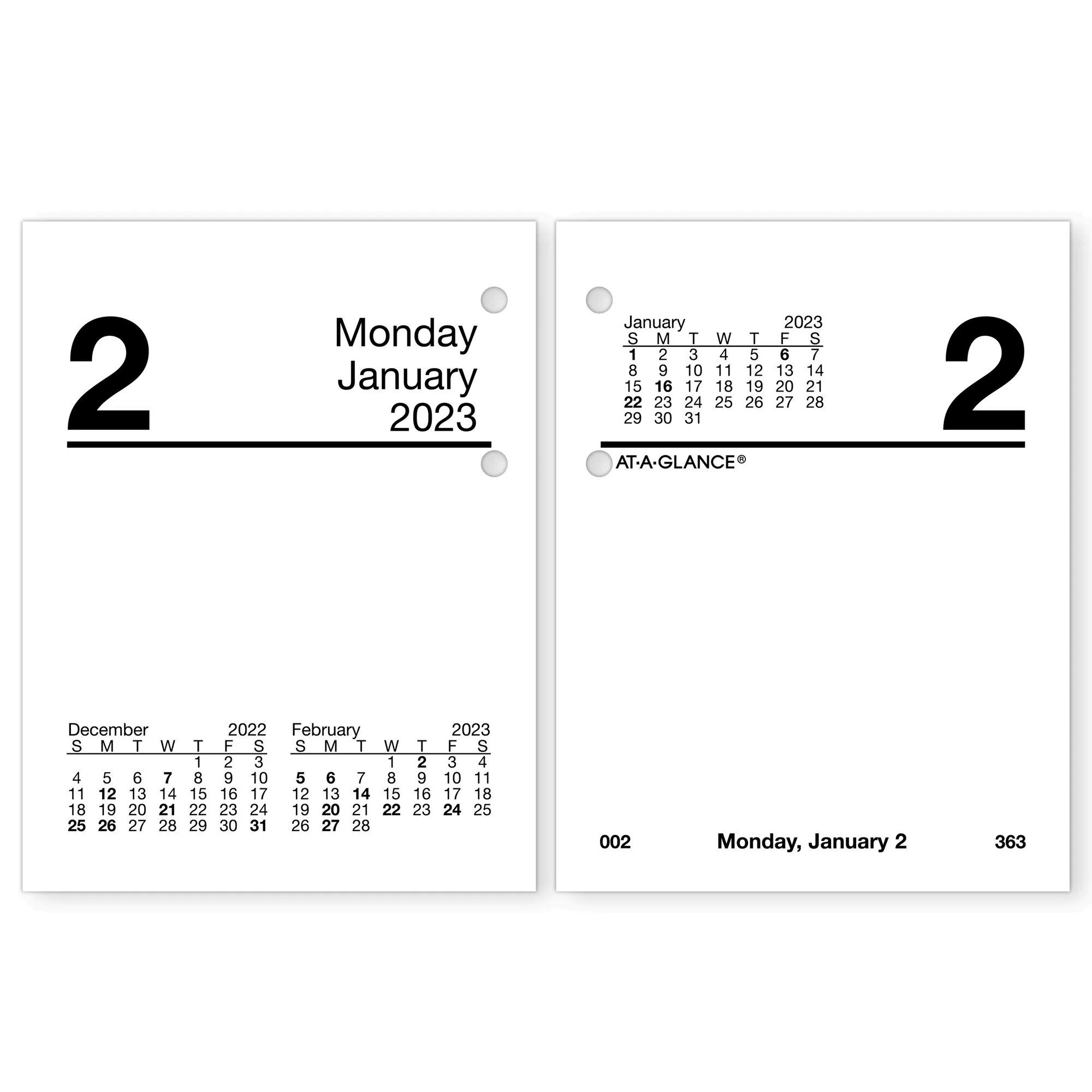 AT-A-GLANCE 2024 Daily Desk Calendar Refill, 3" x 3-3/4", Mini, Loose-Leaf (E9195024)