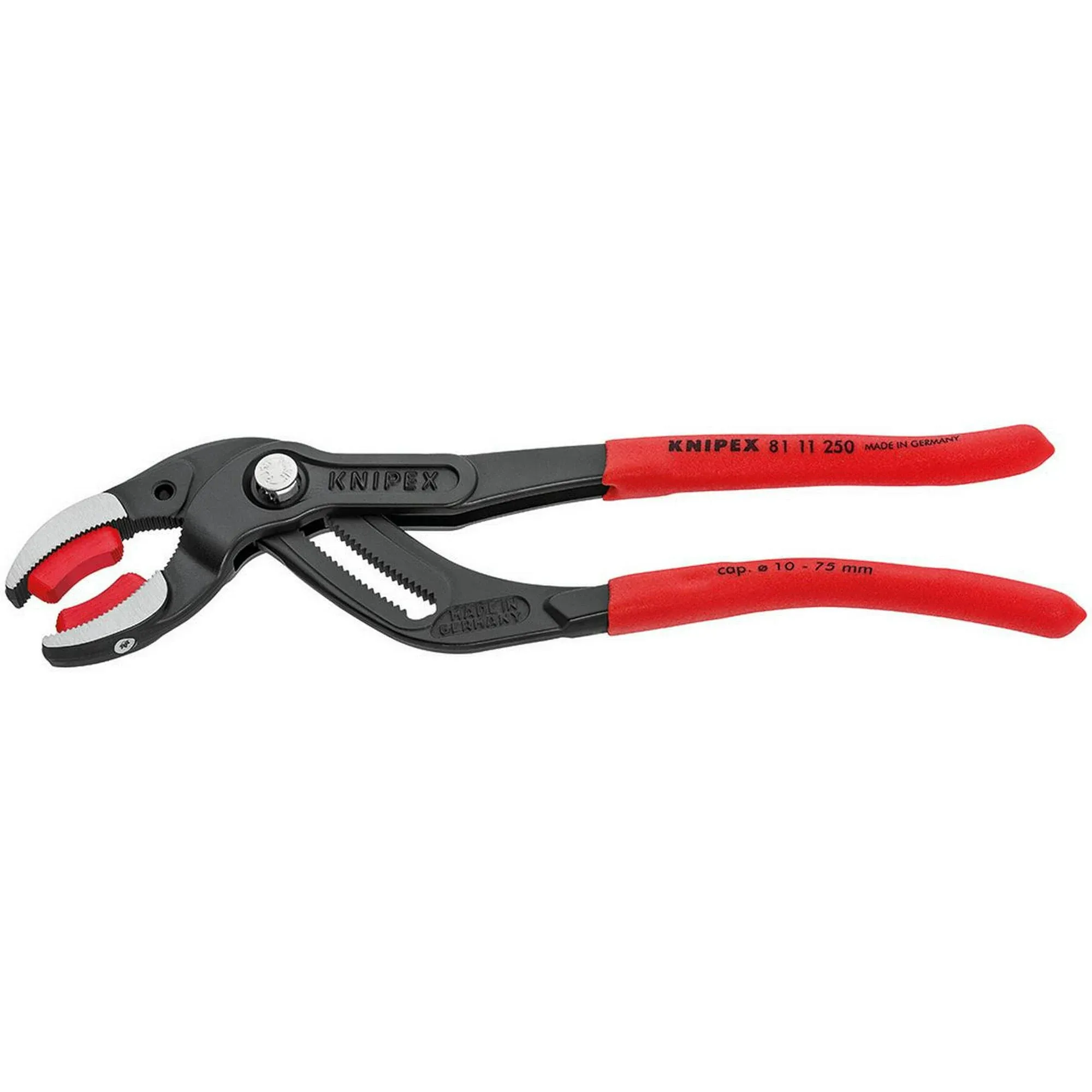 Knipex 81 11 250 SB Siphon- and Connector Pliers 9,84" with plastic jaws in blister packaging