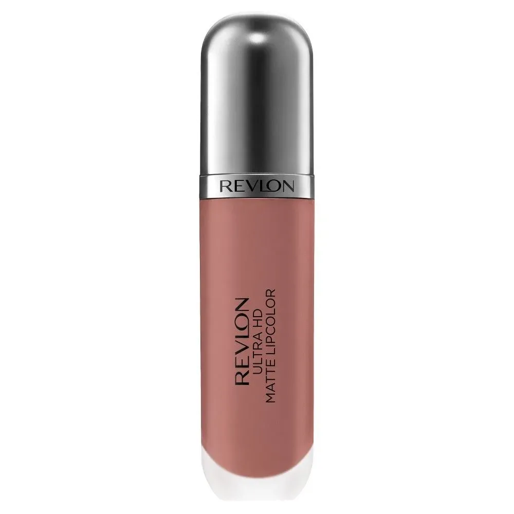 Revlon Ultra HD Matte Lipcolor, Velvety Lightweight Matte Liquid Lipstick In Nude / Brown, Forever (645), 0.2 oz