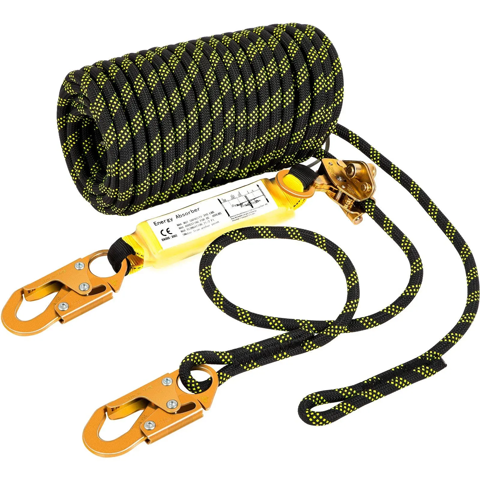 VEVOR Vertical Lifeline Assembly, Fall Protection Rope, Polyester Roofing Rope ...