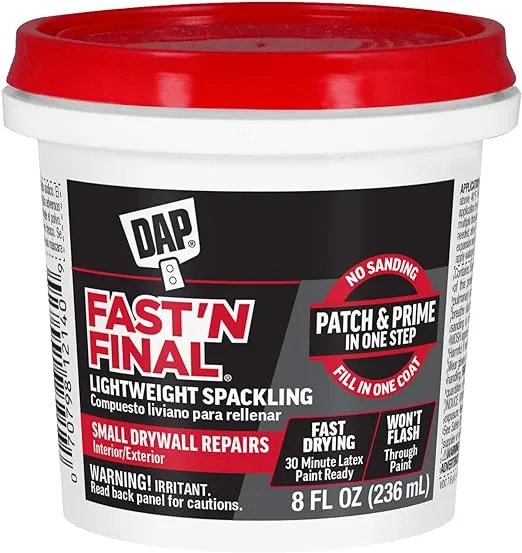 DAP Fast 'N Final Lightweight Spackling - 0.5 pint tub