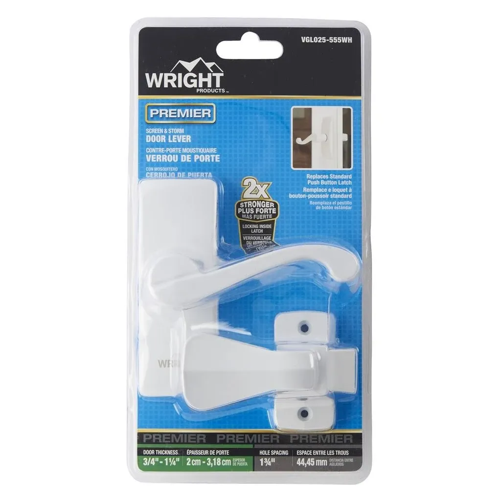 Wright Products 1.75-in Keyless White Screen Door and Storm Door Georgian Lever ...