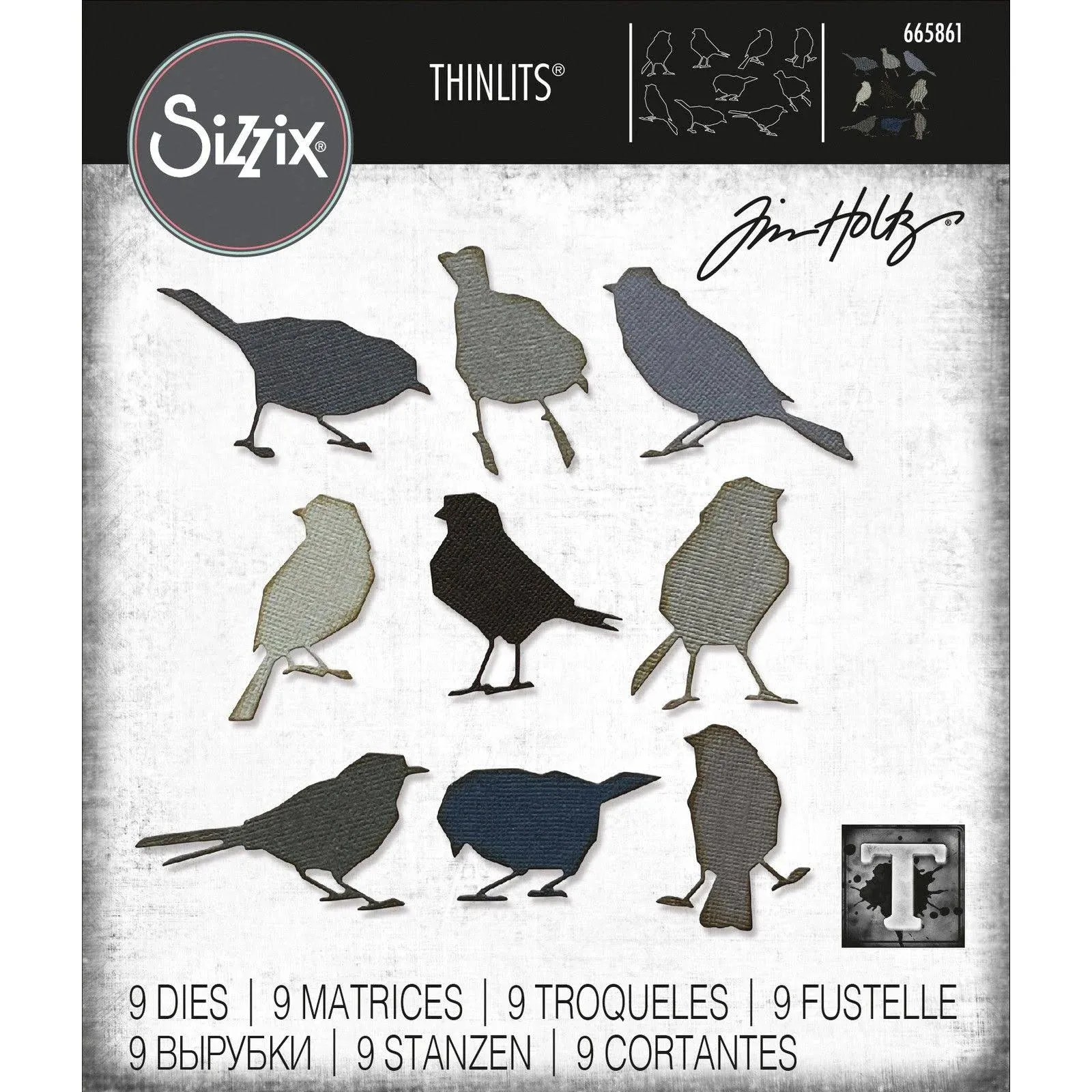 Sizzix Thinlits Die Set Silhouette Birds by Tim Holtz