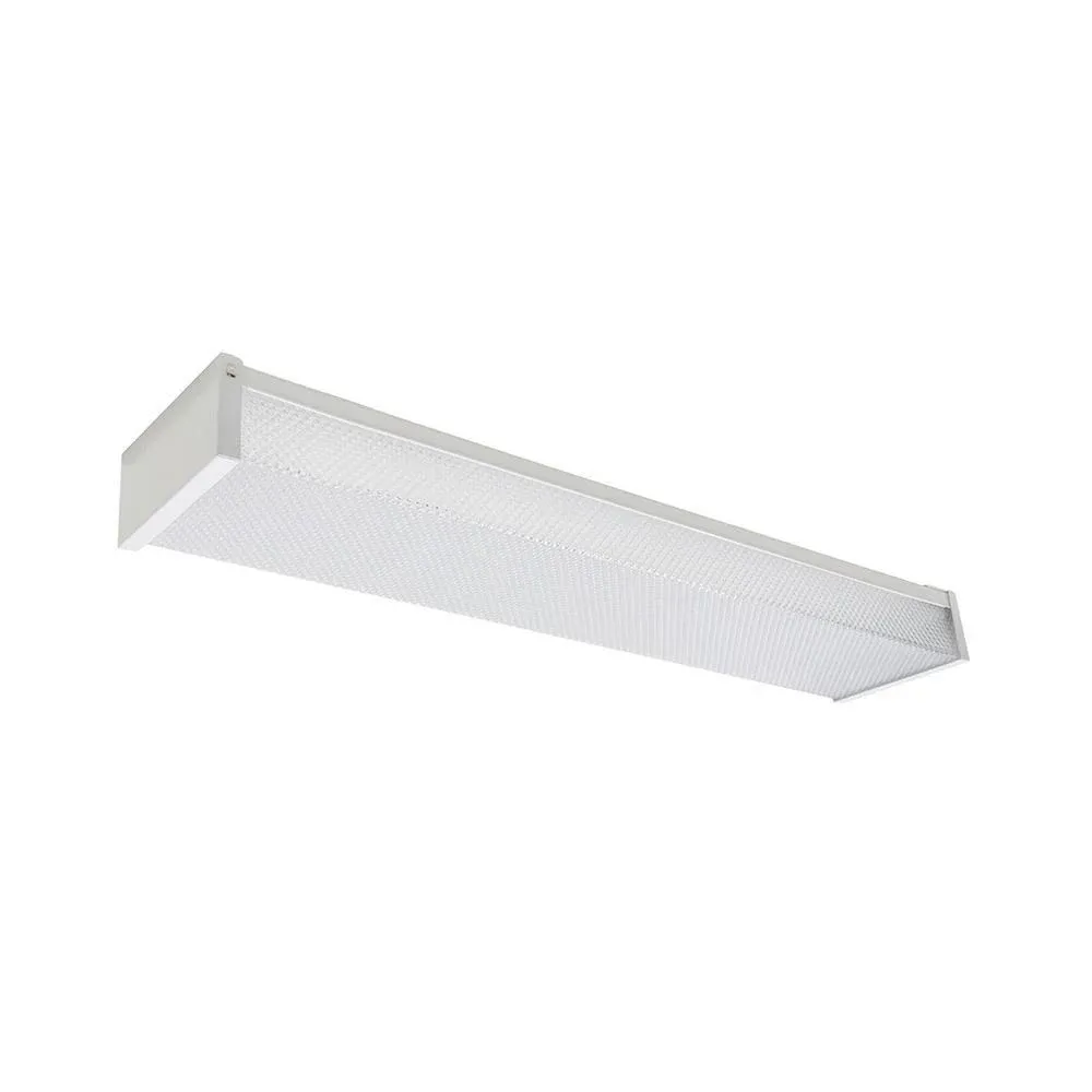 Commercial Electric 2 Ft. 120-Volt 1900 Lumens White Integrated LED Wraparound Light with Prismatic Lens