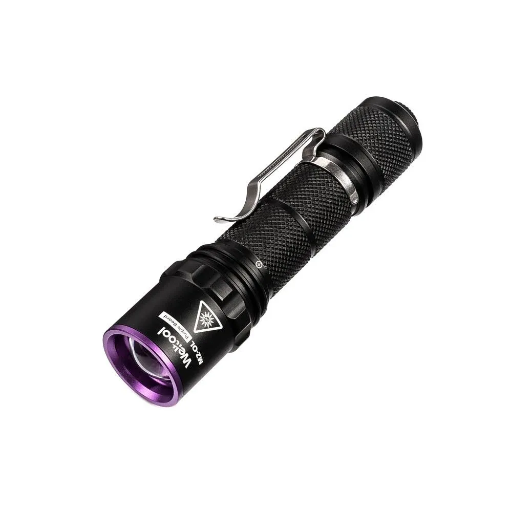 Weltool Professional UV Flashlight 365nm UV-A Black Light Max. 2060mW high Power for UV Glue Curing, AC Leak Detector Rocks and Mineral Glowing, Pet Urine Detector, Non Destructive Testing