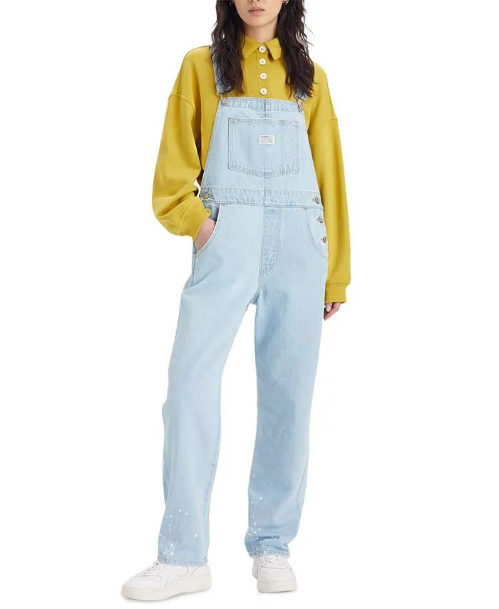 Women's Vintage-Style Cotton Denim Overalls