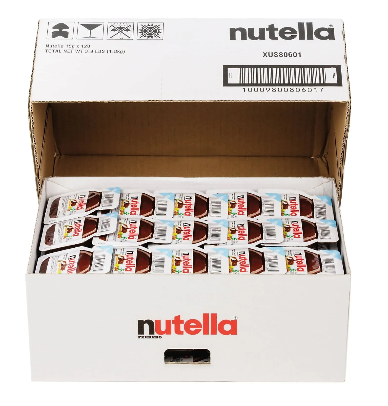 Nutella Hazelnut Spread .52 oz. Portion Control Pack - 120/Case