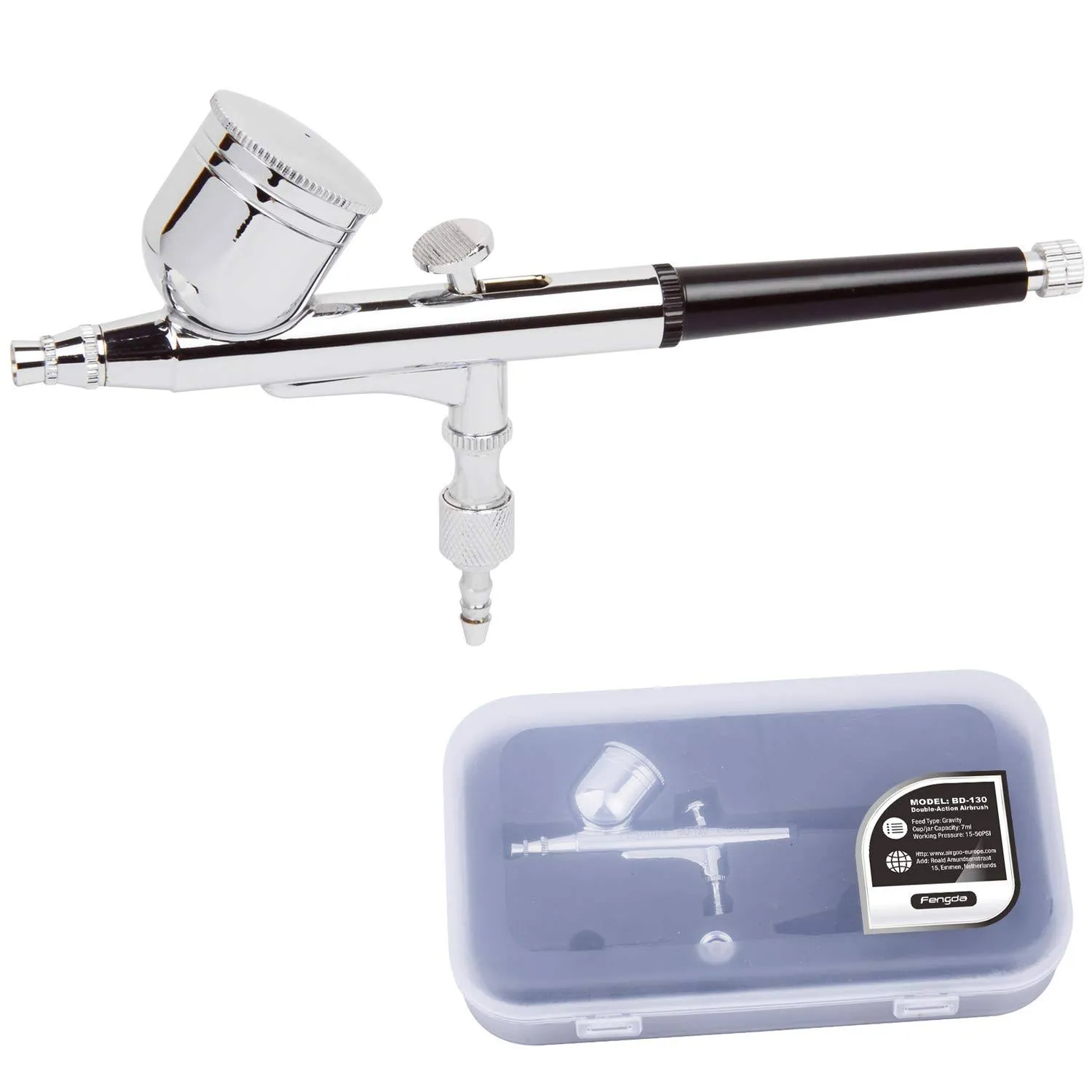 Fengda Professional Airbrush Spray Gun 130, Set with Nozzle 0,3 mm