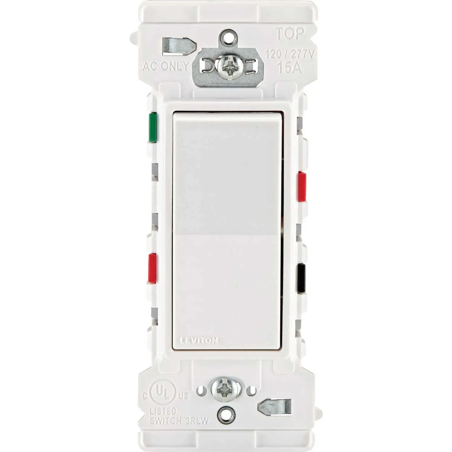 Leviton Decora Edge 15A 3-Way Rocker Switch White