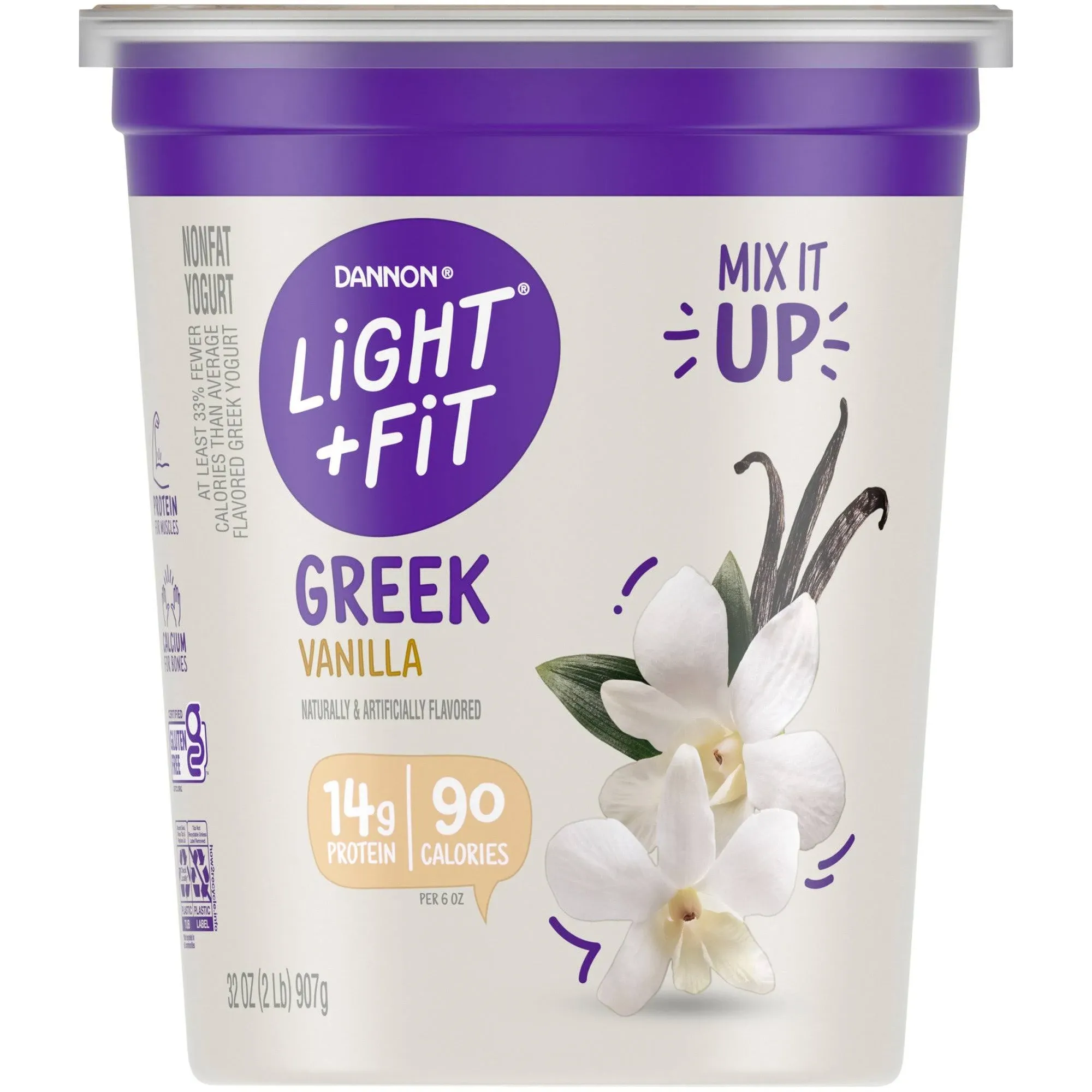 Light + Fit Yogurt, Nonfat, Greek, Vanilla - 32 oz