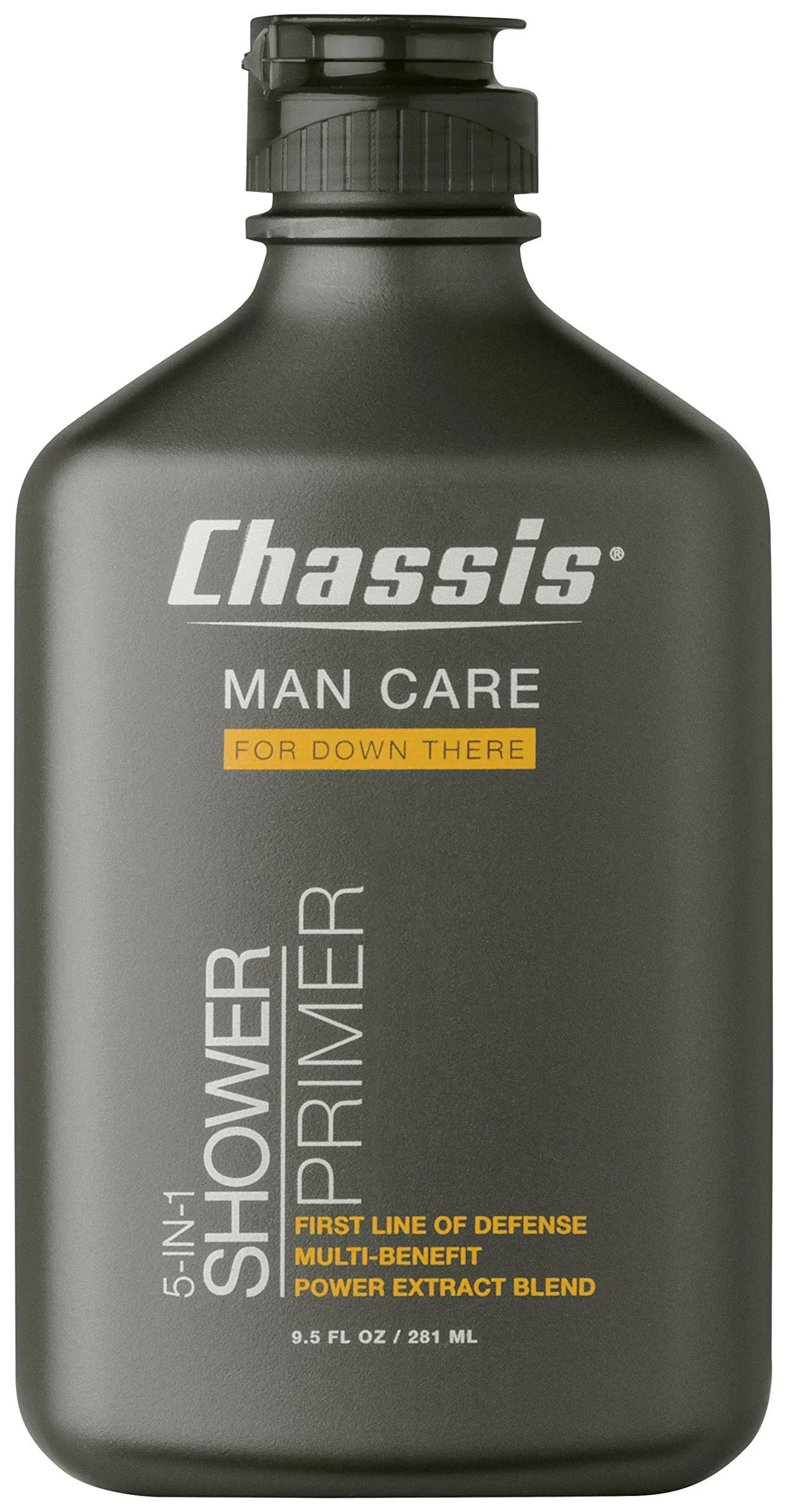 Chassis 5-in-1 Shower Primer Body Wash for Men, Anti-Chafing Shower Gel, Deep-Cleansing, Eliminates Odor, Moisturizes Skin, Softens Body Hair