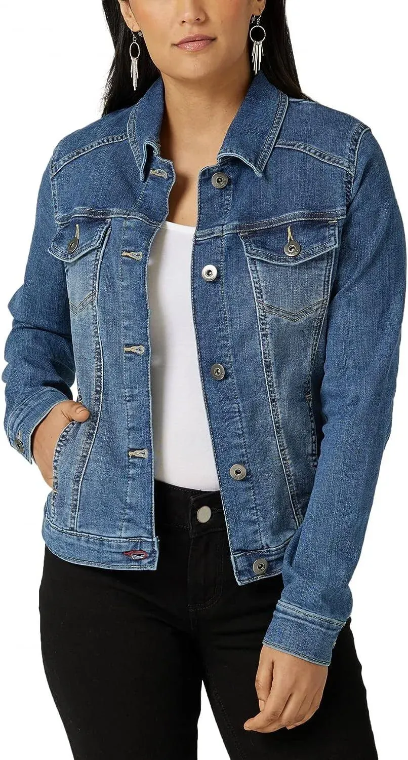 Wrangler Authentics Women's Denim Jacket Weathered X-Large