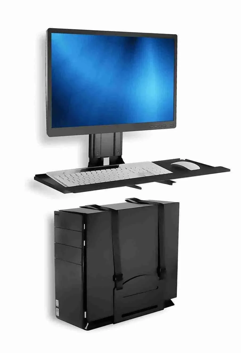 Monitor and Keyboard Wall Mount with CPU Holder | Mount It!