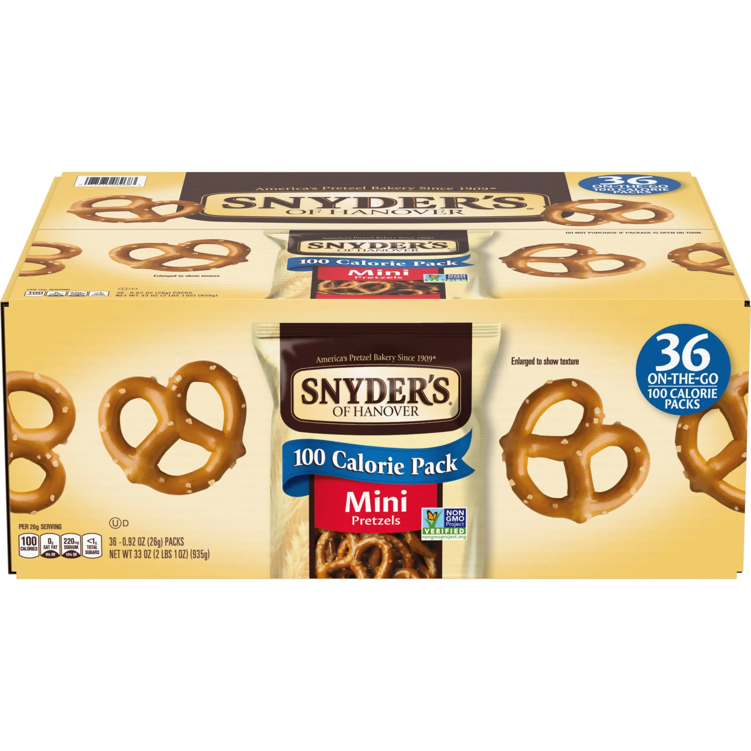 Snyder's of Hanover, Mini Pretzels, Individual Packs, 60 Ct