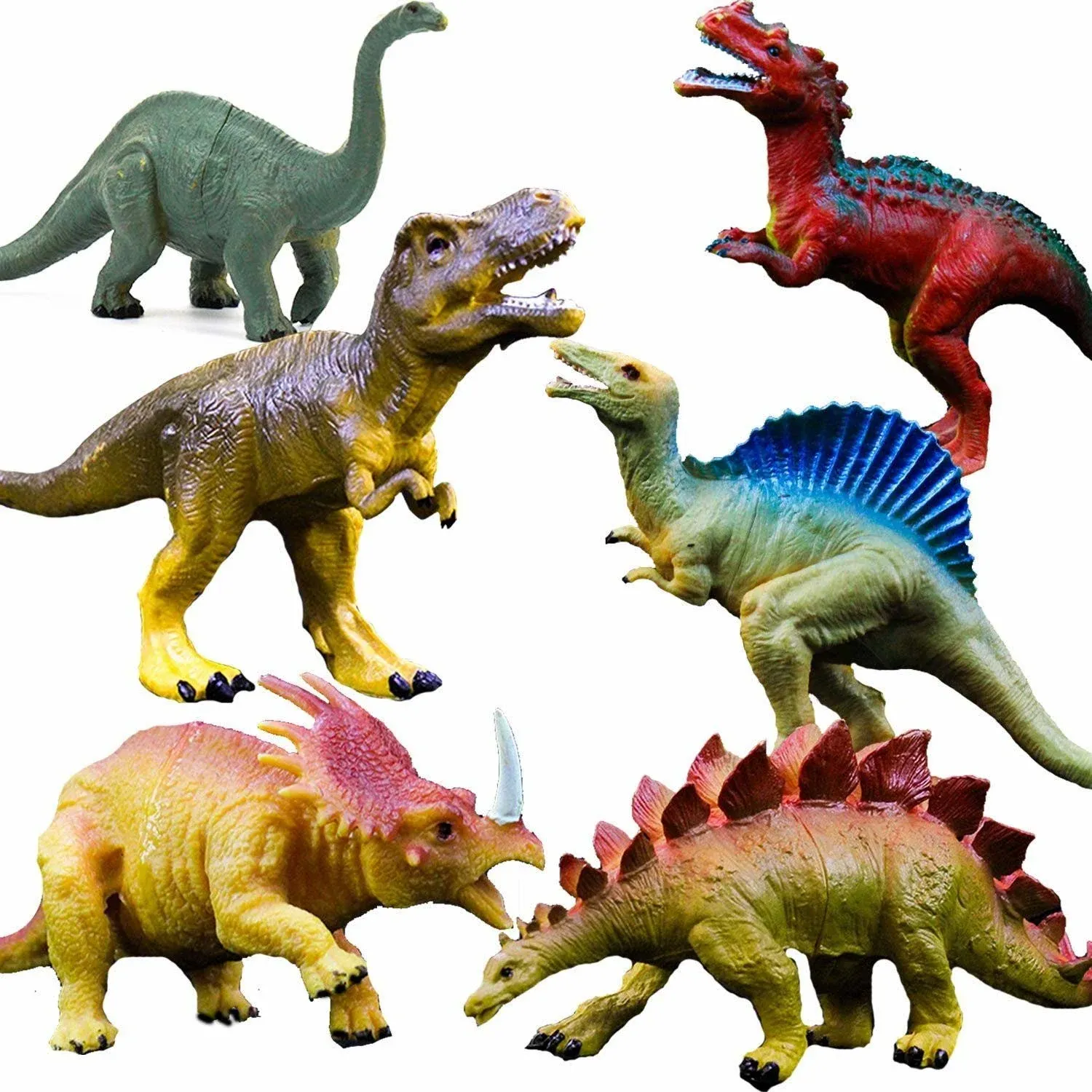 GuassLee Realistic Dinosaur Figure Toys - 6 Pack 7” Large Size Plastic... 