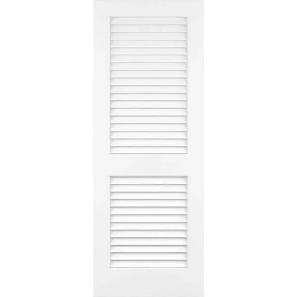 Kimberly Bay Louvered Solid Wood Primed Standard Door