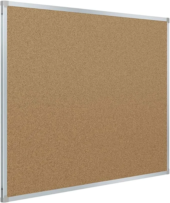 Mead Cork Bulletin Board, Framed Corkboard, 3' x 2', Message Board, Aluminum Frame (85361)