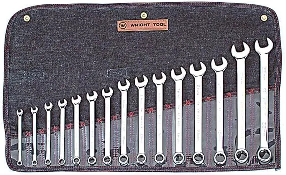 Wright Tool 915 Full Polish Combination Wrench Set