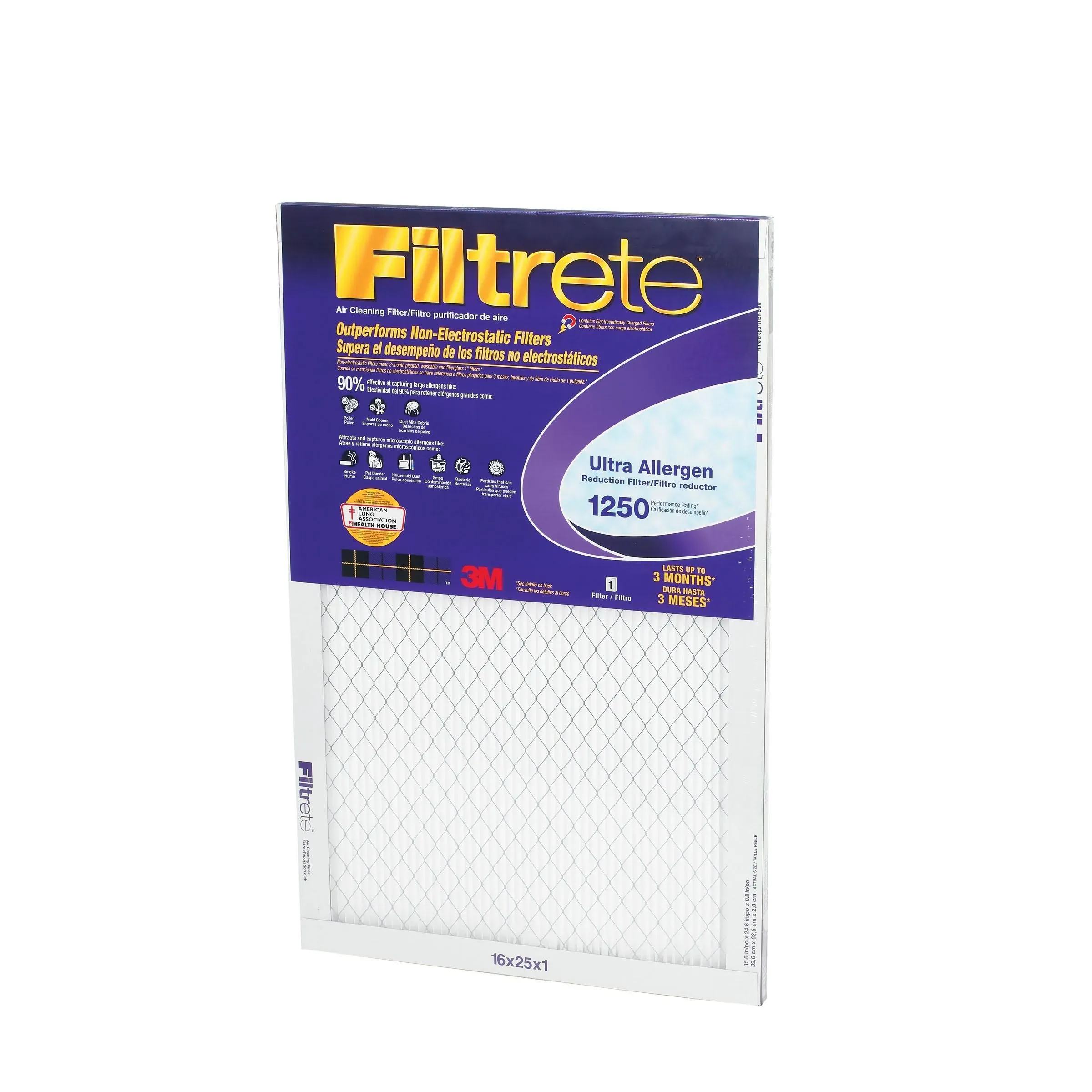 3M Filtrete. D 12 MERV Pleated Ultra Allergen Filter 1each