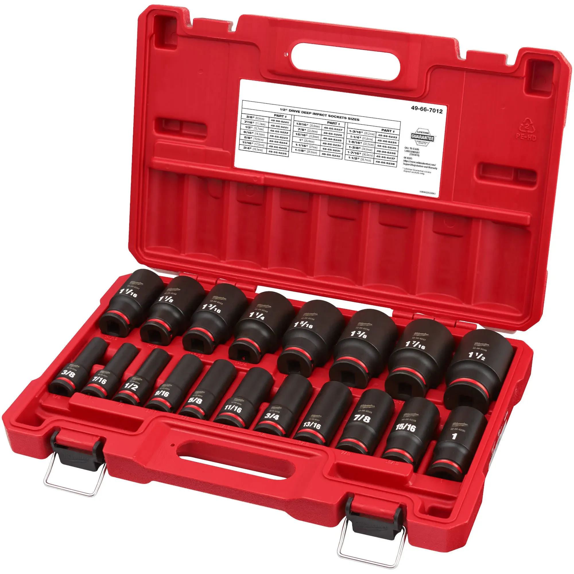 Milwaukee SHOCKWAVE 1/2 in. Drive Metric/SAE 6 Point Impact Socket Set