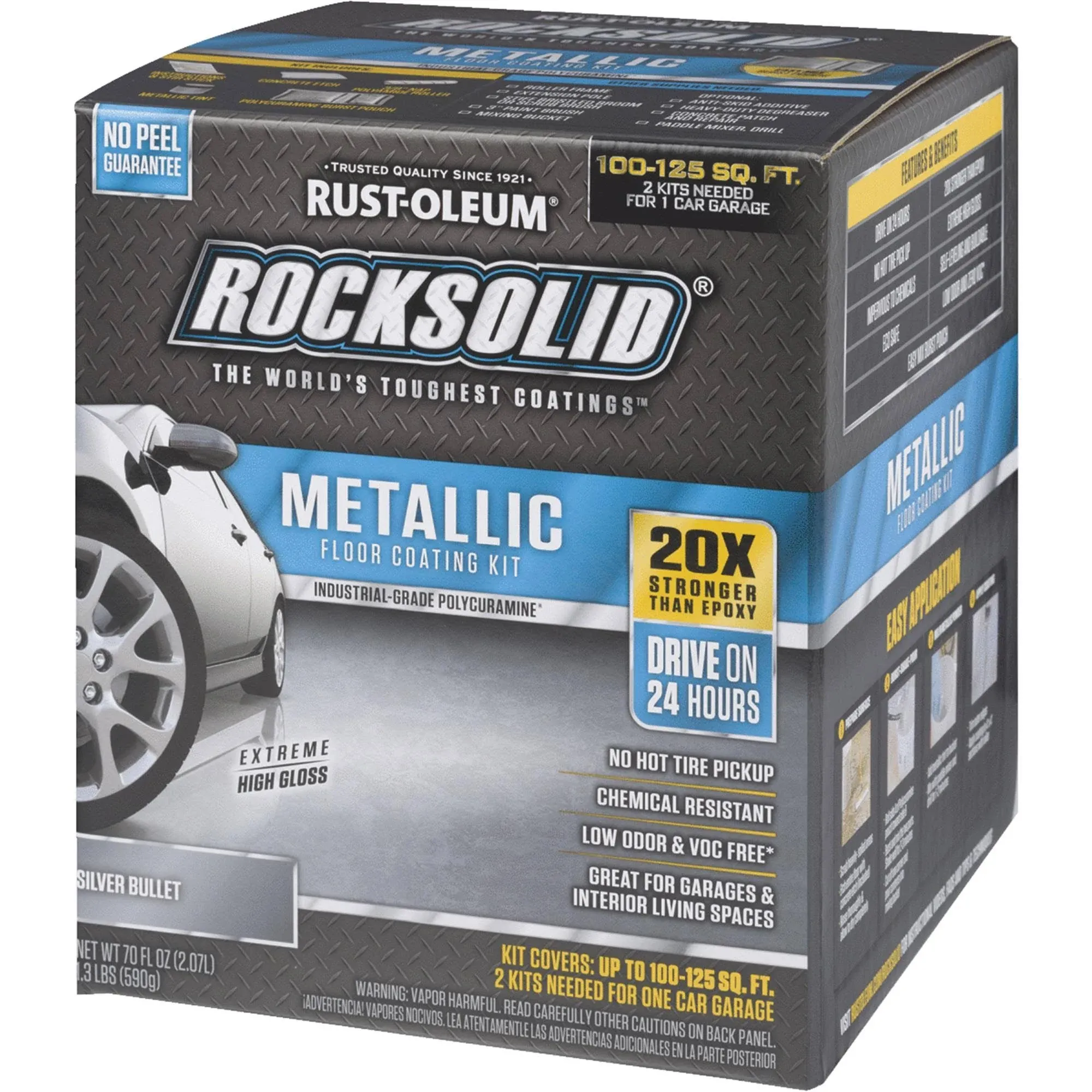 Rust-Oleum - 286893 - RockSolid Metallic Floor Coating Kit, Silver, 70 oz.