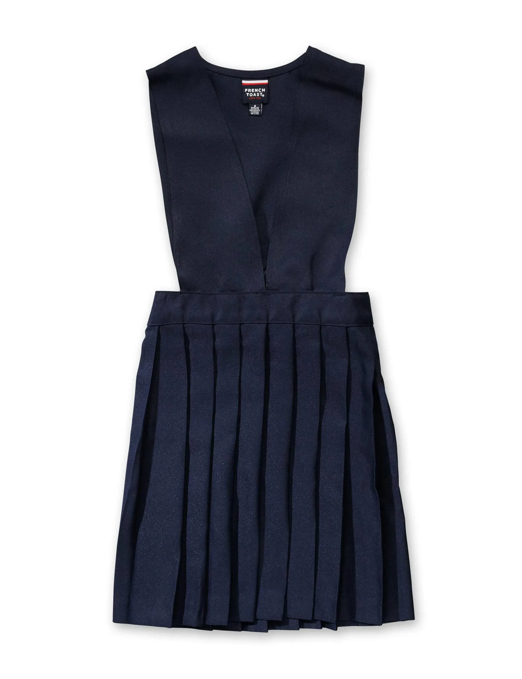 French Toast Plus Girls V-Neck Pleated Jumper - Navy