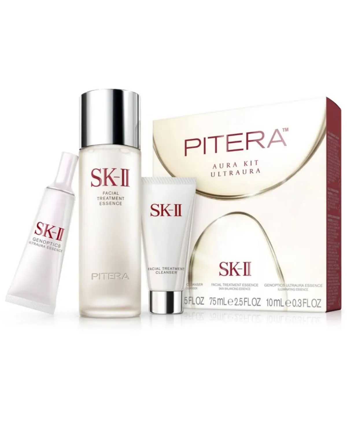 PITERA Ultimate Aura Essentials Skin Brightening Set by SK II, 3 piece set