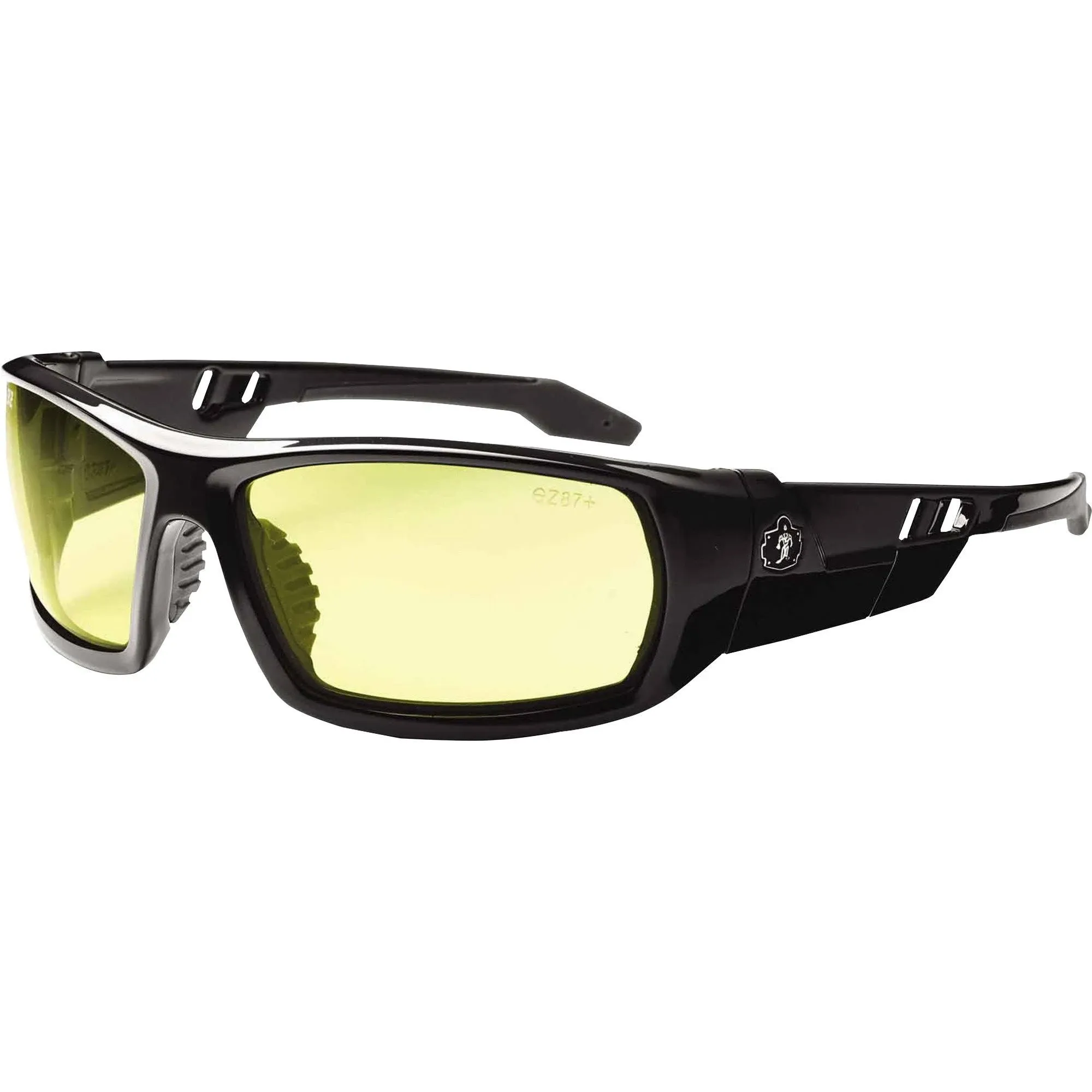 Ergodyne Skullerz Odin Safety Glasses Black Nylon Impact Frame Yellow Polycarbonate Lens