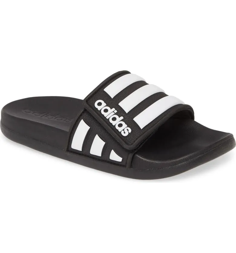 Kids' Adidas Adilette Comfort Slide Sandals Black/White