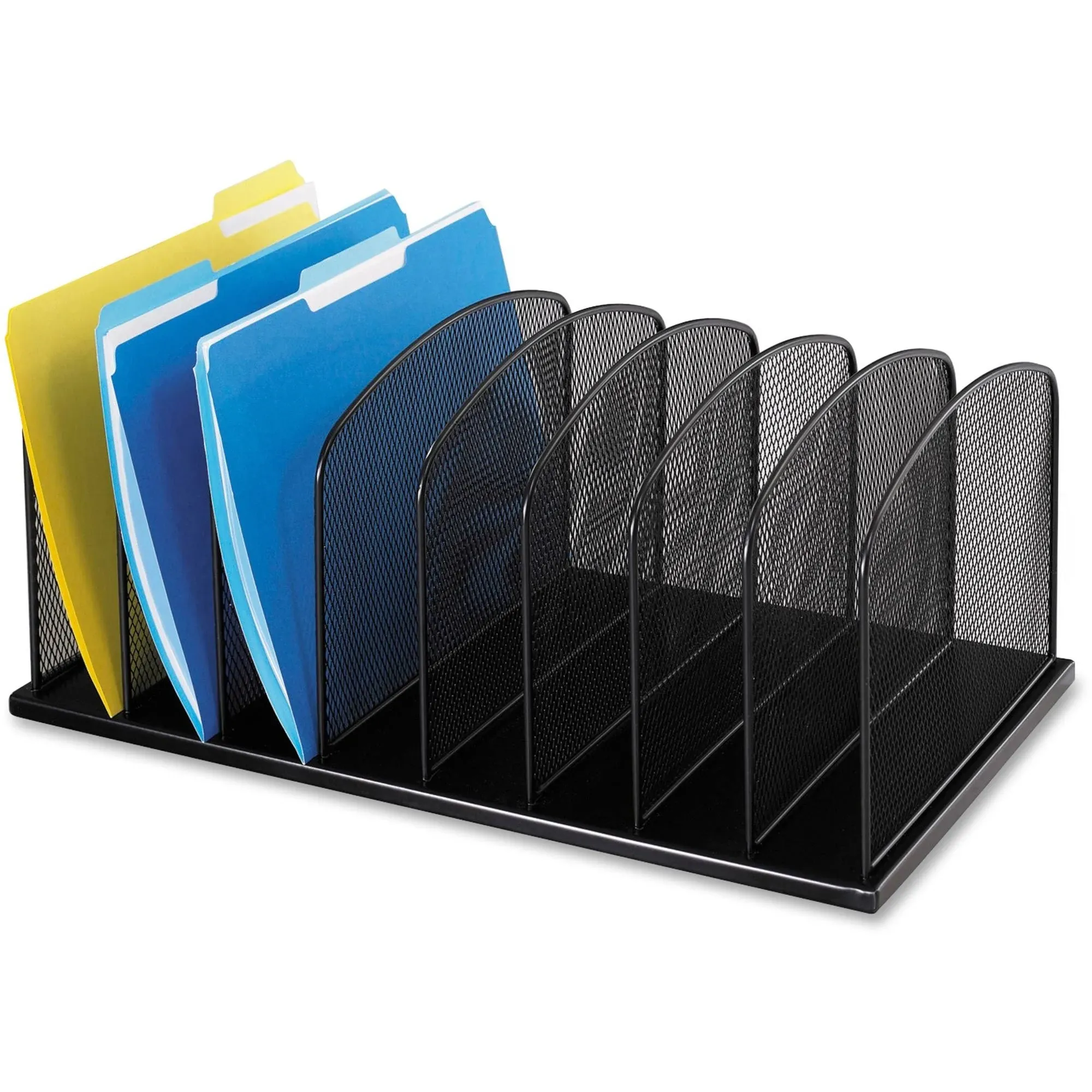 Onyx Desk Organizer, 8 Upright Sections, Mesh Black - Safco - 3253BL