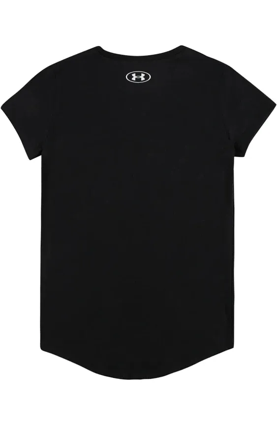 Under Armour Sportstyle Graphic Logo Girls T-Shirt - Black