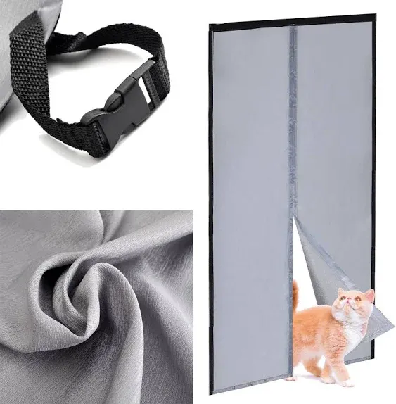 Magnetic Thermal Insulated Door Curtain, Temporary Door Thermal Curtain Keep Warm Winter & Cool Summer, Upgraded Fabric Self Closing Door Curtains, Layered Fabric Privacy Barn Door Draft Stopper Cover