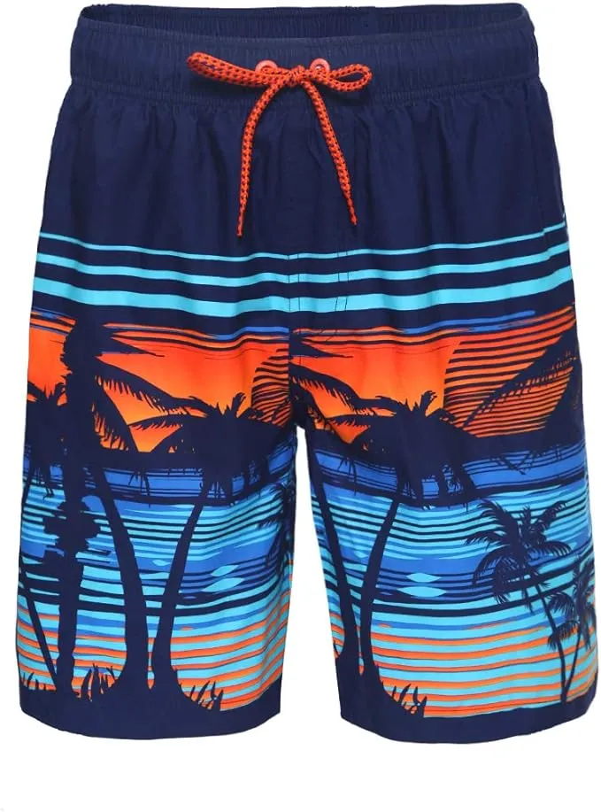 Rokka&Rolla Men's Swim Trunks Quick Dry Board Shorts Bathing Suit with Mesh Lining