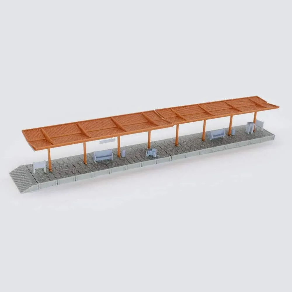 Outland Models Railway Scenery Train Station Passenger Platform with Accessories ...