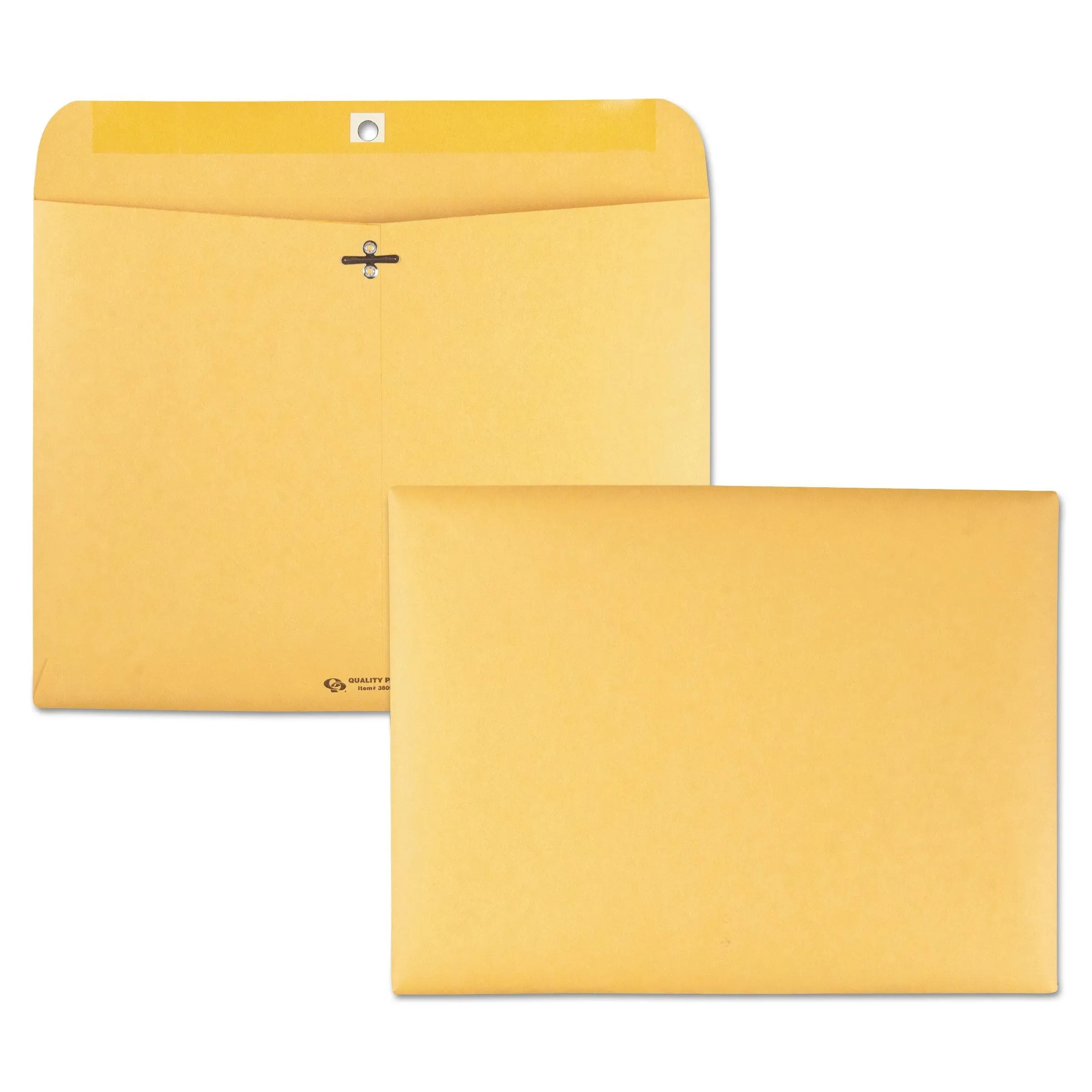 Quality Park Redi File Clasp Envelope, 12 x 9, Brown Kraft, 100/Box