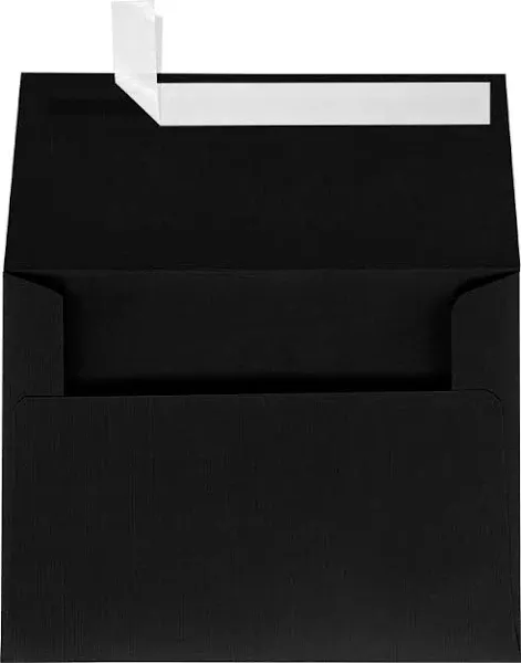 A7 Invitation Envelope (5 1/4 x 7 1/4) with Peel & Seal - Black Linen - 50 Pack