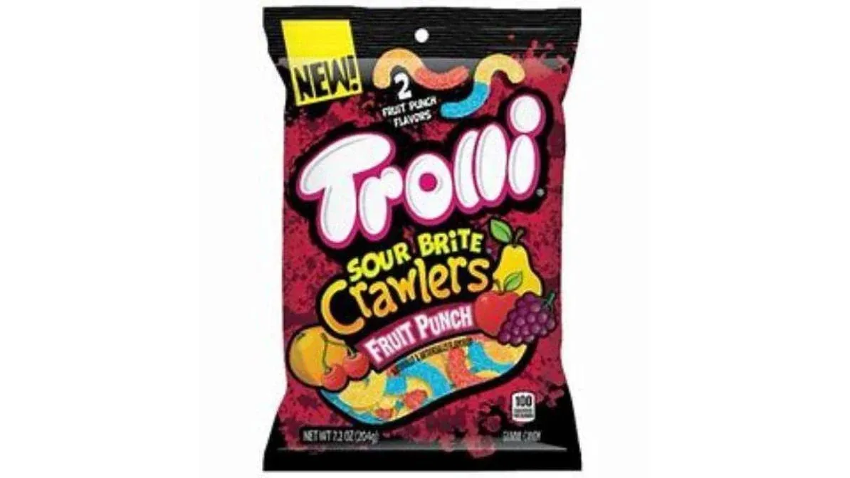 Trolli Sour Brite Gummi Candy, Crawlers, Fruit Punch - 7.2 oz