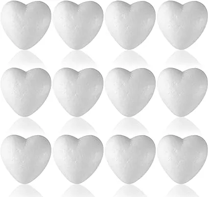 Foam Balls,12 Pack Heart Foam Ball Smooth Polystyrene Foam Balls Foam Balls for Arts and Crafts, Sculptures, Floral Arrangements, Modeling (4 inches)