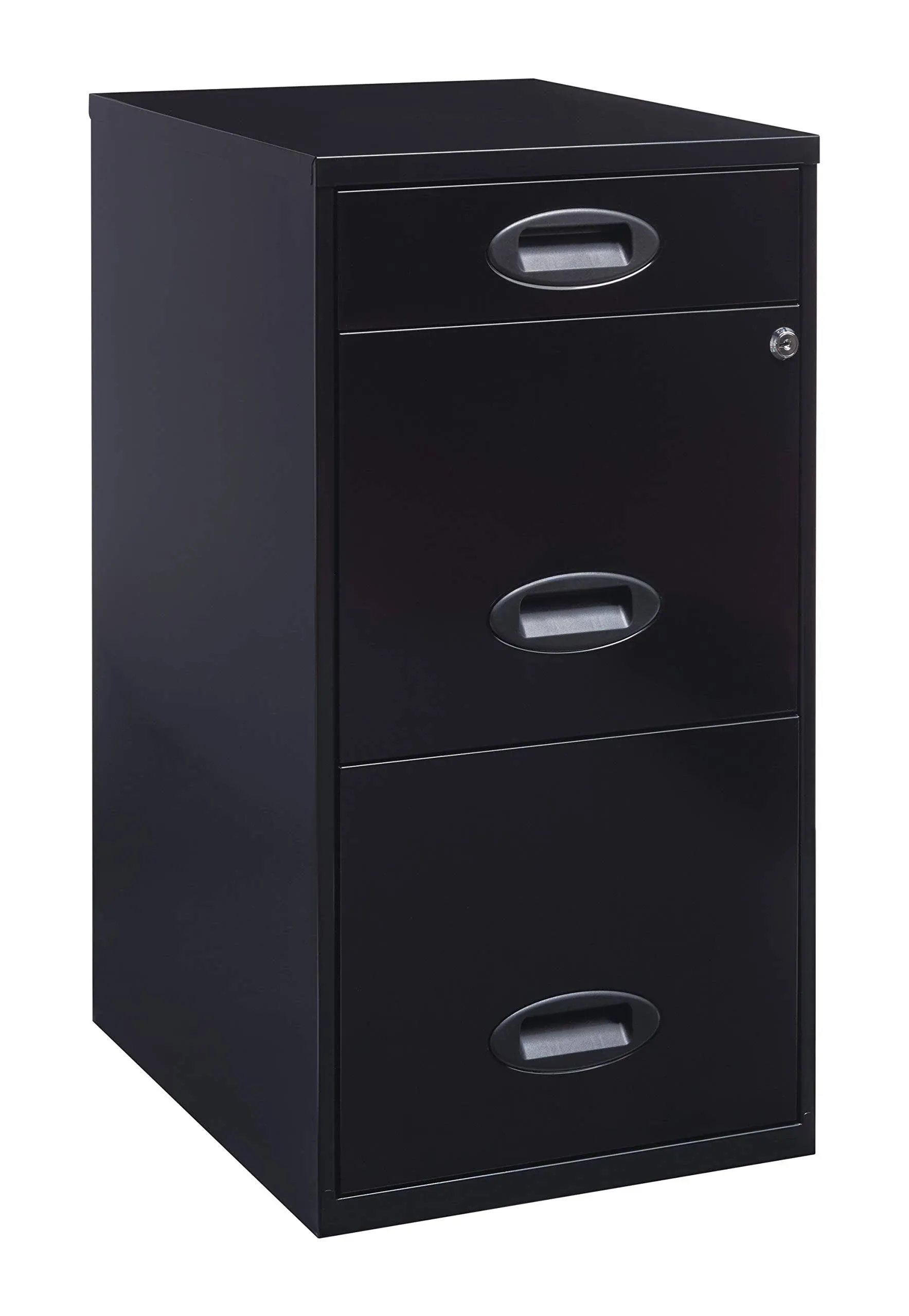 Space Solutions Metal 3 Drawer File Cabinet with Pencil Drawer Pearl