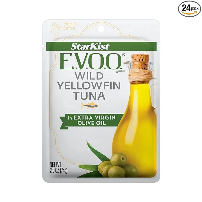 E.V.O.O. Yellowfin Tuna in Extra Virgin Olive Oil, 2.6 Oz, Pack of 24