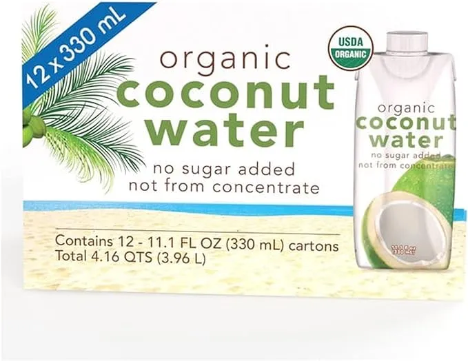 Kirkland Signature Organic Coconut Water, 11.1 Fluid Ounce (Pack of 12)