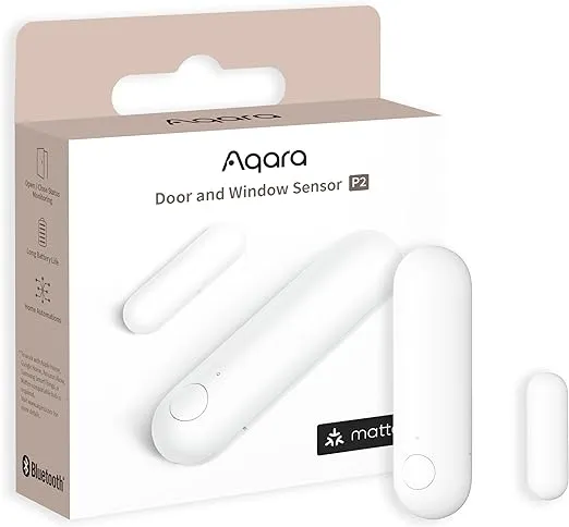 Aqara Door and Window Sensor P2, Matter over Thread, Requires Thread Border Router, Contact Sensor with Remote Alarm and Local Automation, Supports Apple Home, Google Home, Alexa and SmartThings