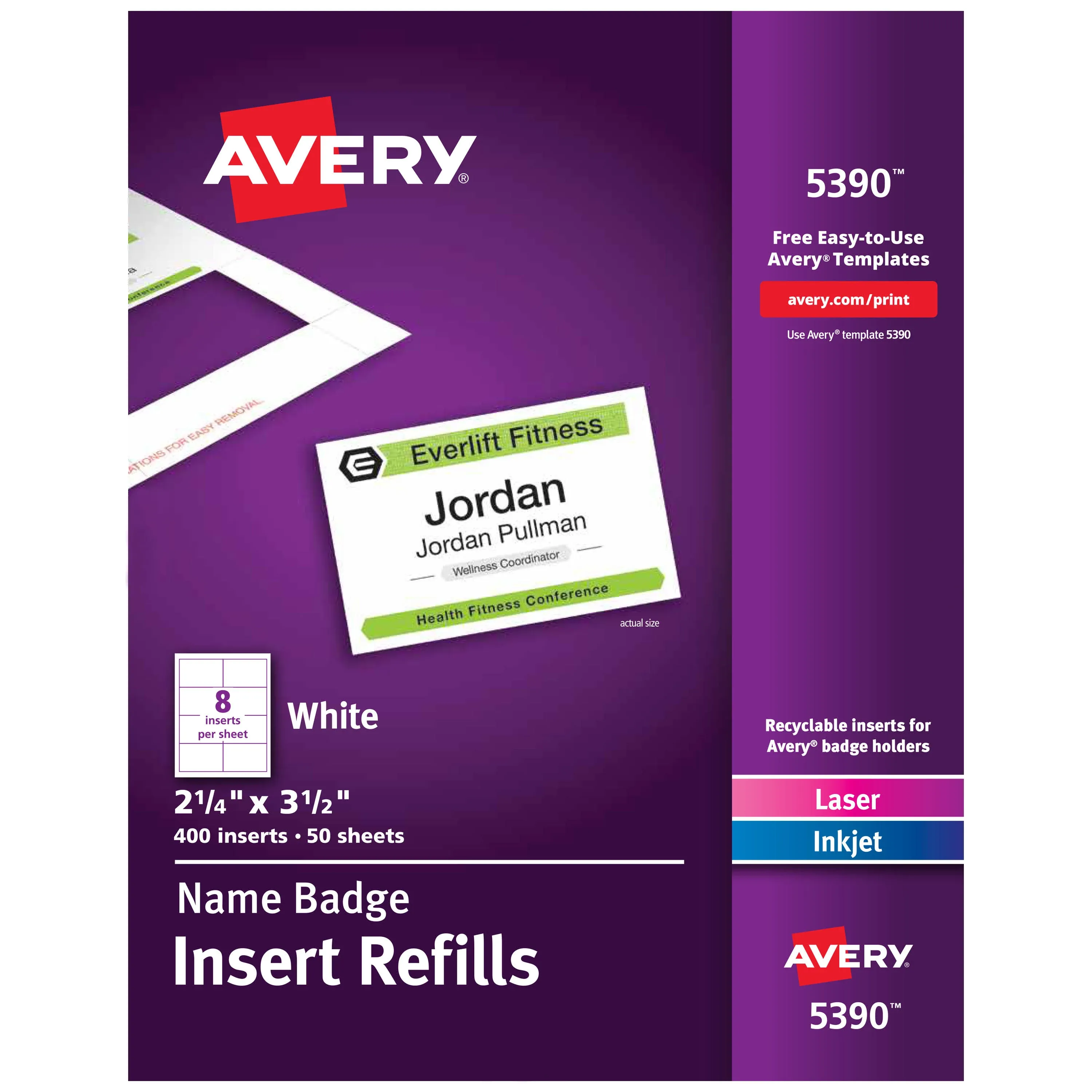 Avery Name Badge Insert Refills